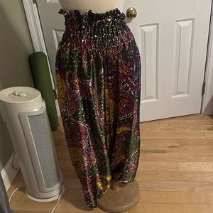 Tribal silk parachute pants